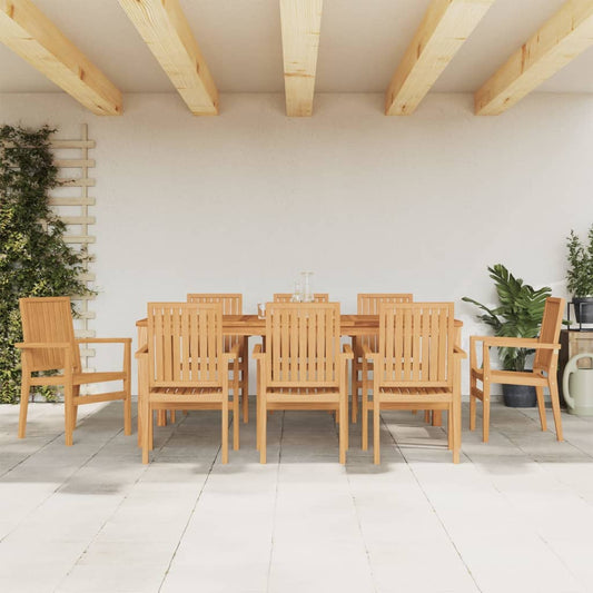 Stablebare hagestoler 8 stk 56,5x57,5x91 cm heltre teak