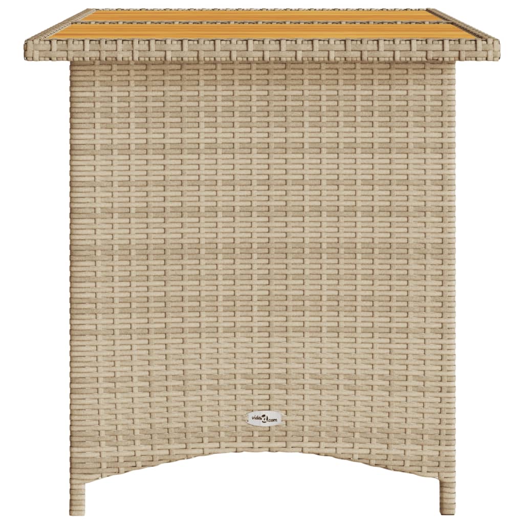 Hagebord med treplate beige 110x68x70 cm polyrotting