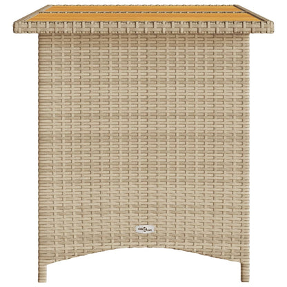 Hagebord med treplate beige 110x68x70 cm polyrotting