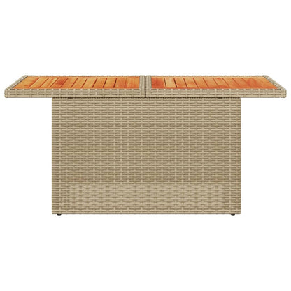 Hagebord beige 100x55x73 cm polyrotting og akasietre