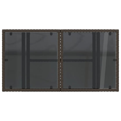 Hagebord med glassplate brun 100x55x73 cm polyrotting