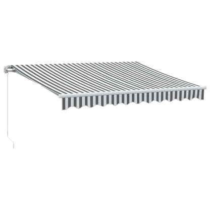 Manuell uttrekkbar markise med LED antrasitt og hvit 300x250 cm