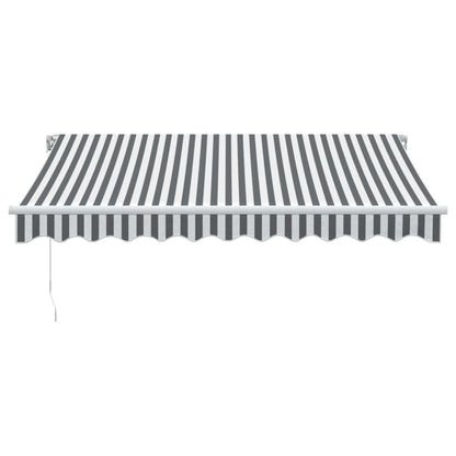 Manuell uttrekkbar markise med LED antrasitt og hvit 300x250 cm
