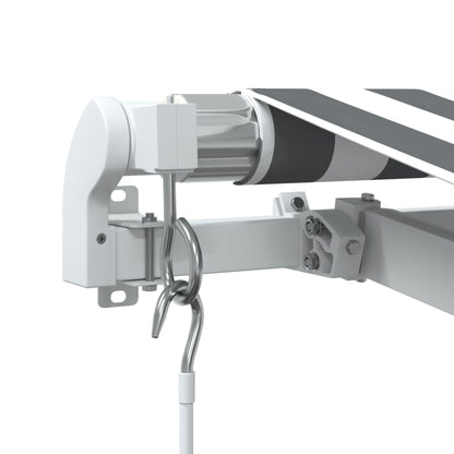 Manuell uttrekkbar markise med LED antrasitt og hvit 300x250 cm