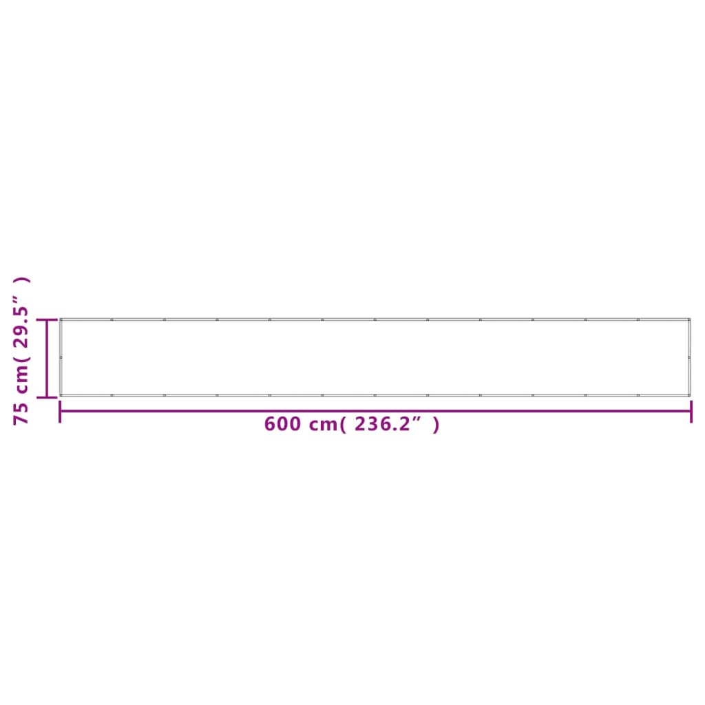 Balkongskjerm sand 75x600 cm 100% polyester oxford