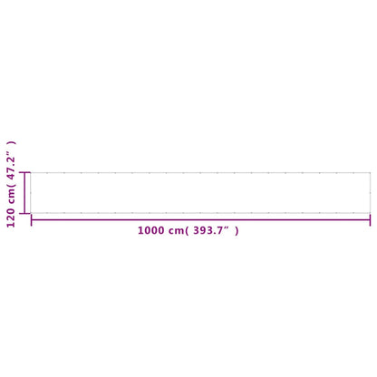 Balkongskjerm kremhvit 120x1000 cm 100% polyester oxford