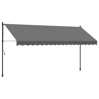 Uttrekkbar markise antrasitt 400x150 cm stoff og stål