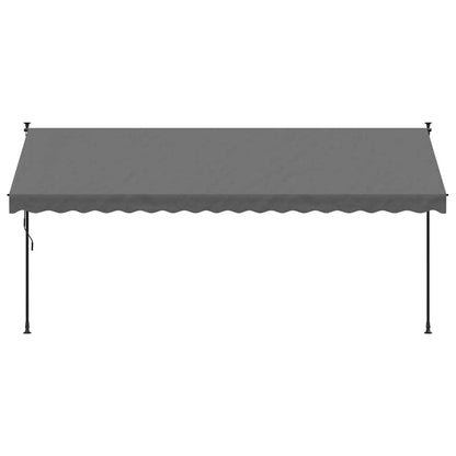 Uttrekkbar markise antrasitt 400x150 cm stoff og stål