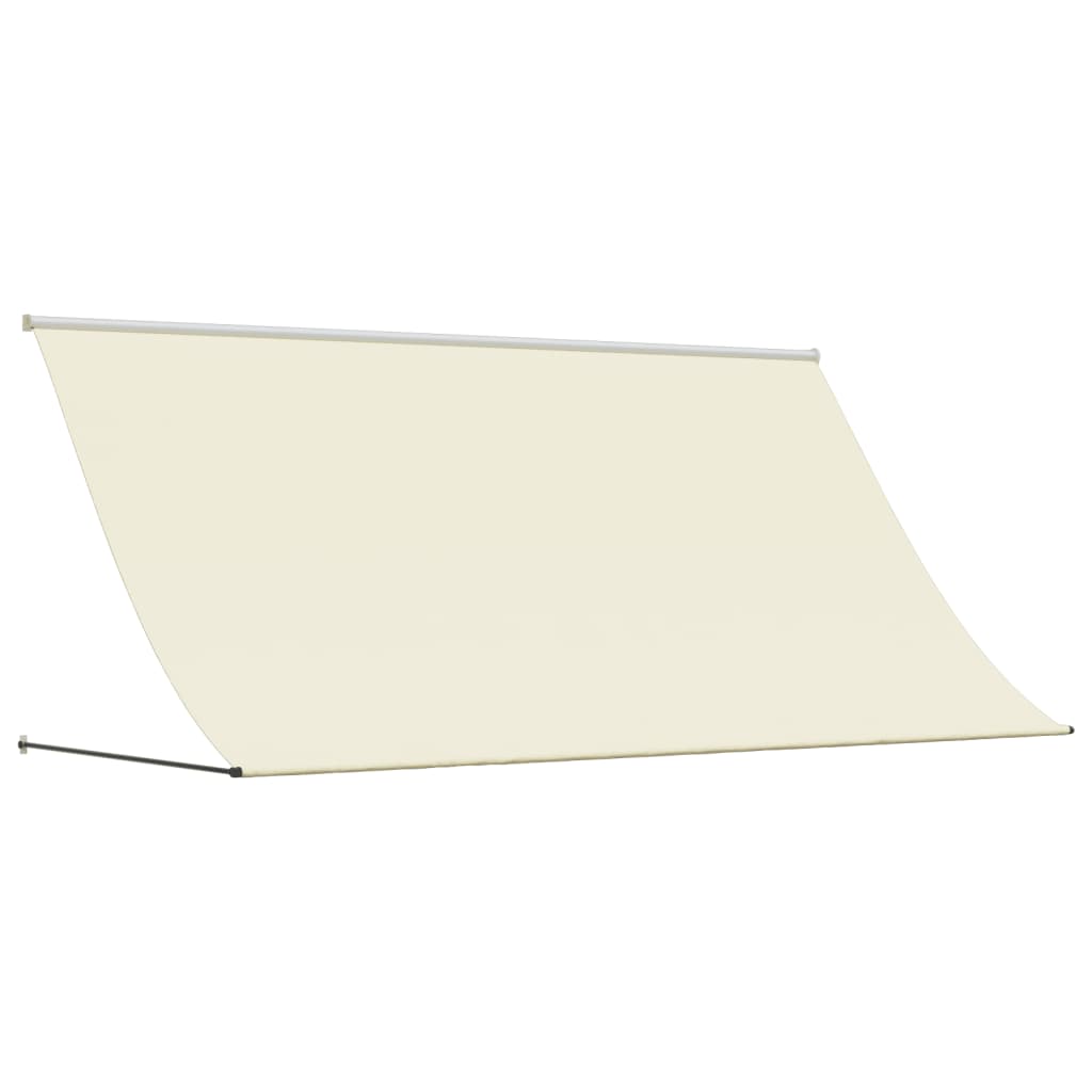 Uttrekkbar markise kremhvit 300x150 cm stoff og stål