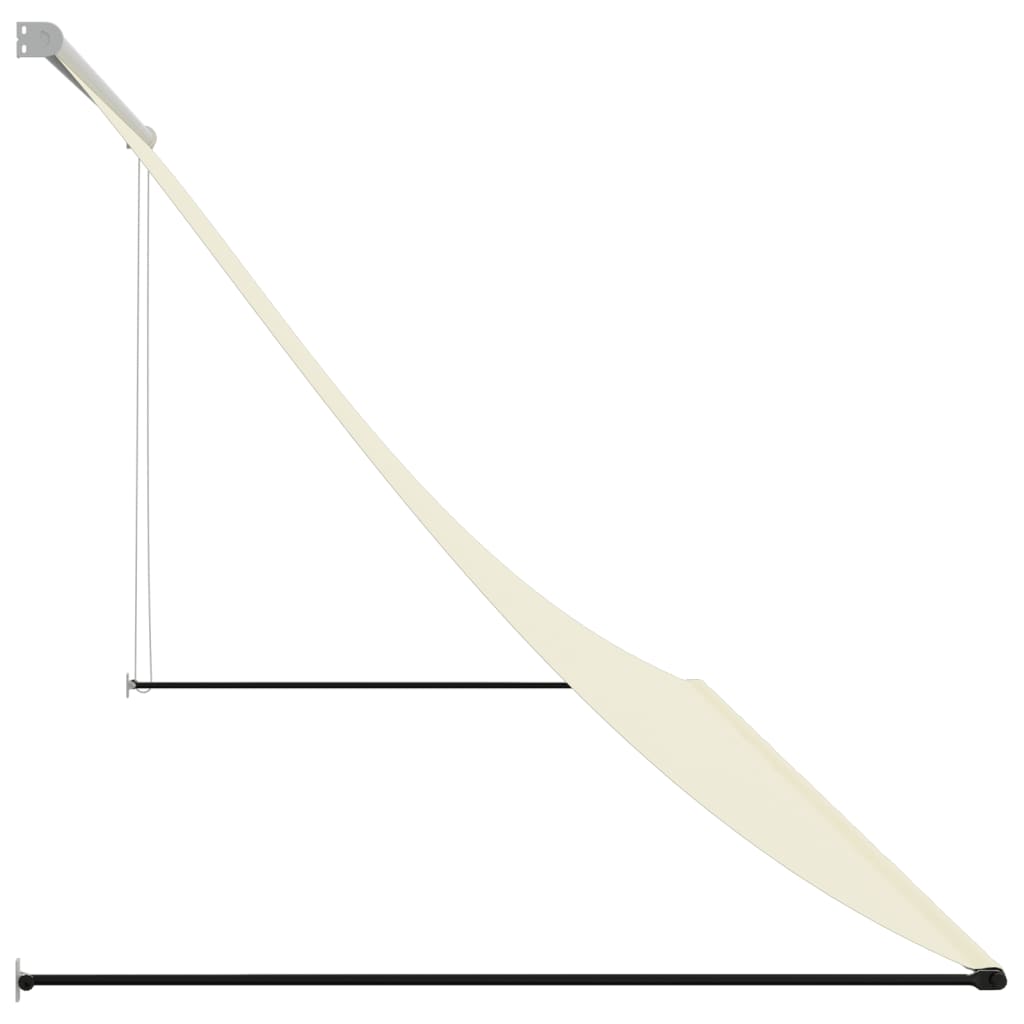 Uttrekkbar markise kremhvit 300x150 cm stoff og stål