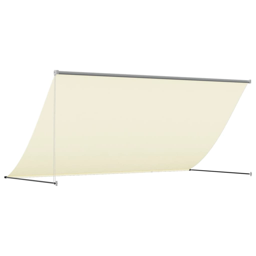 Uttrekkbar markise kremhvit 300x150 cm stoff og stål