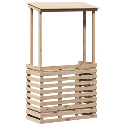 Utendørs barbord med tak 112,5x57x195,5 cm heltre furu