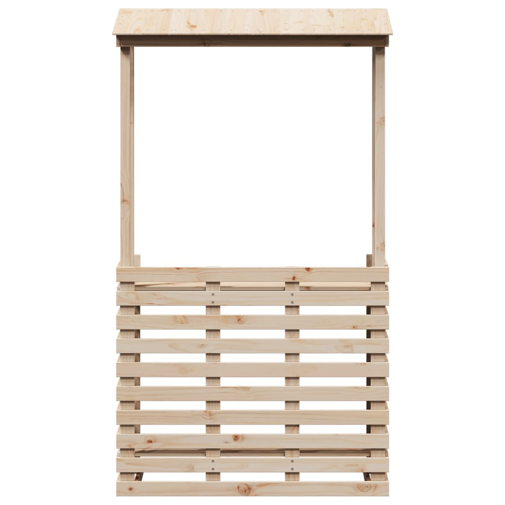 Utendørs barbord med tak 112,5x57x195,5 cm heltre furu