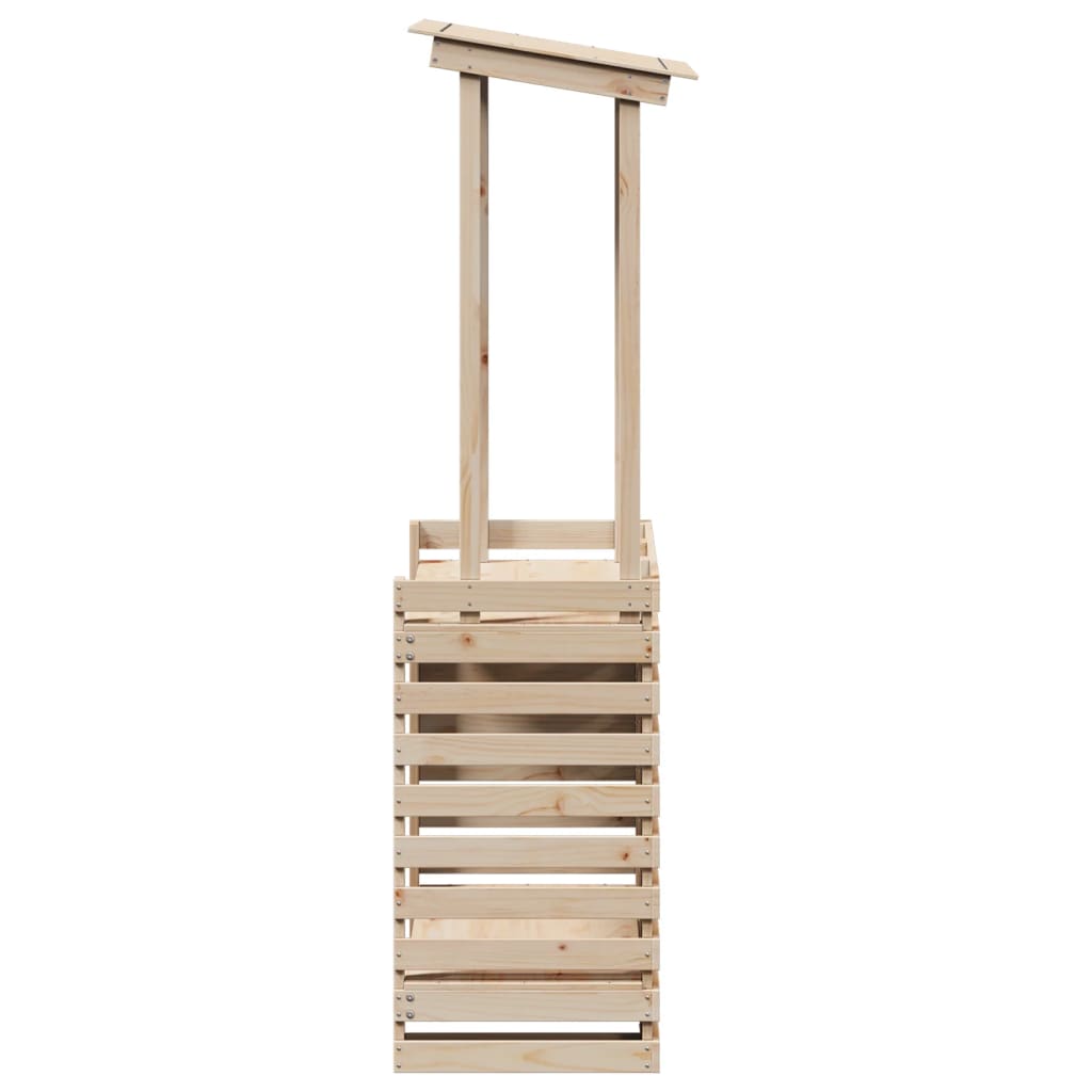 Utendørs barbord med tak 112,5x57x195,5 cm heltre furu