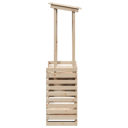 Utendørs barbord med tak 112,5x57x195,5 cm heltre furu
