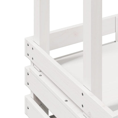 Utendørs barbord med tak hvit 112,5x57x195,5 cm heltre furu