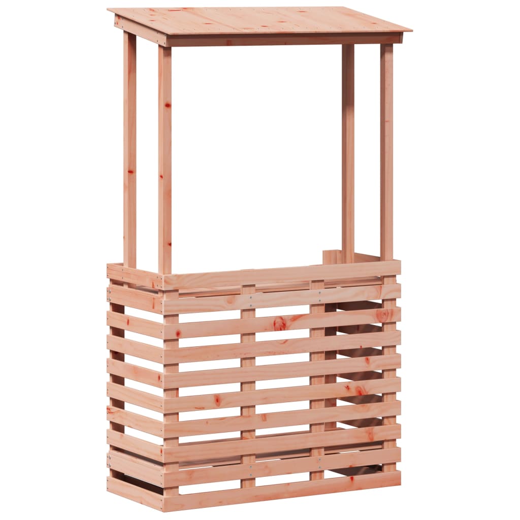 Utendørs barbord med tak 112,5x57x195,5 cm heltre furu
