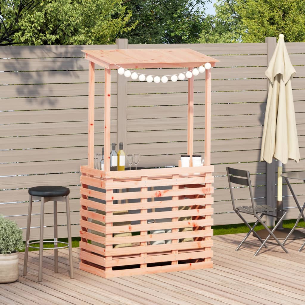 Utendørs barbord med tak 112,5x57x195,5 cm heltre furu