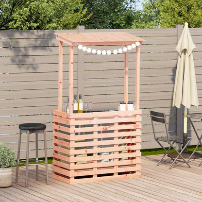 Utendørs barbord med tak 112,5x57x195,5 cm heltre furu