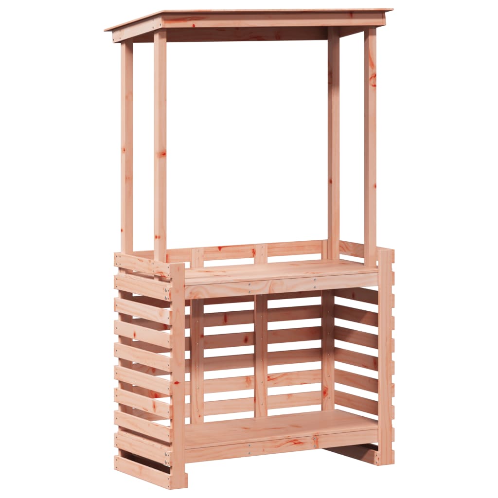 Utendørs barbord med tak 112,5x57x195,5 cm heltre furu