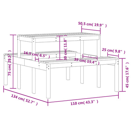 Piknikbord 110x134x75 cm heltre douglasgran