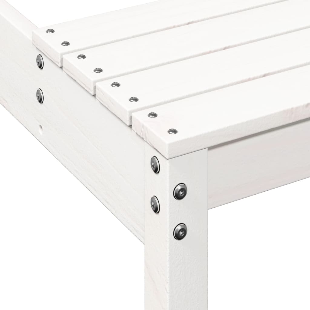 Piknikbord hvit 160x134x75 cm heltre furu
