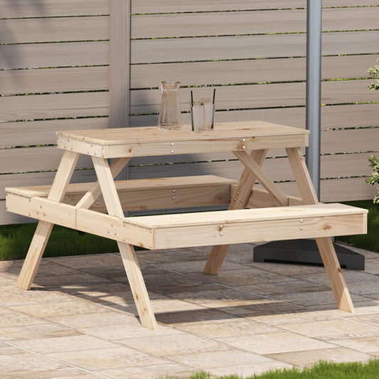 Piknikbord 105x134x75 cm heltre furu