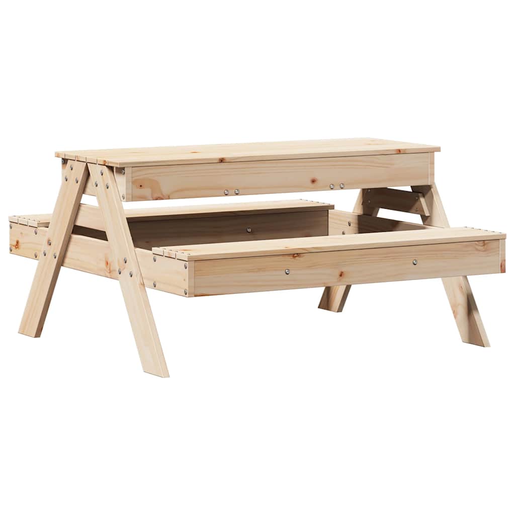 Piknikbord med sandkasse for barn heltre furu