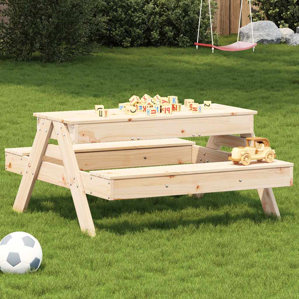 Piknikbord med sandkasse for barn heltre furu