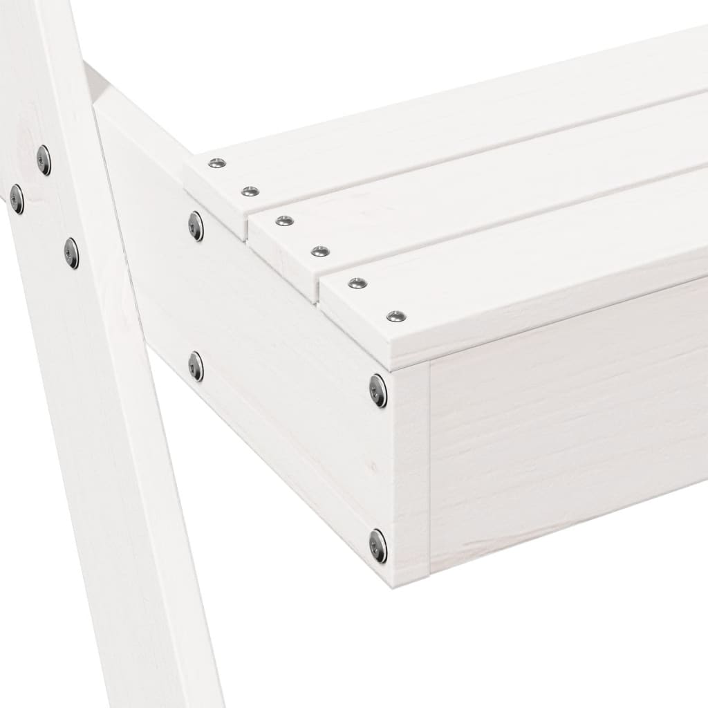 Piknikbord med sandkasse for barn hvit heltre furu