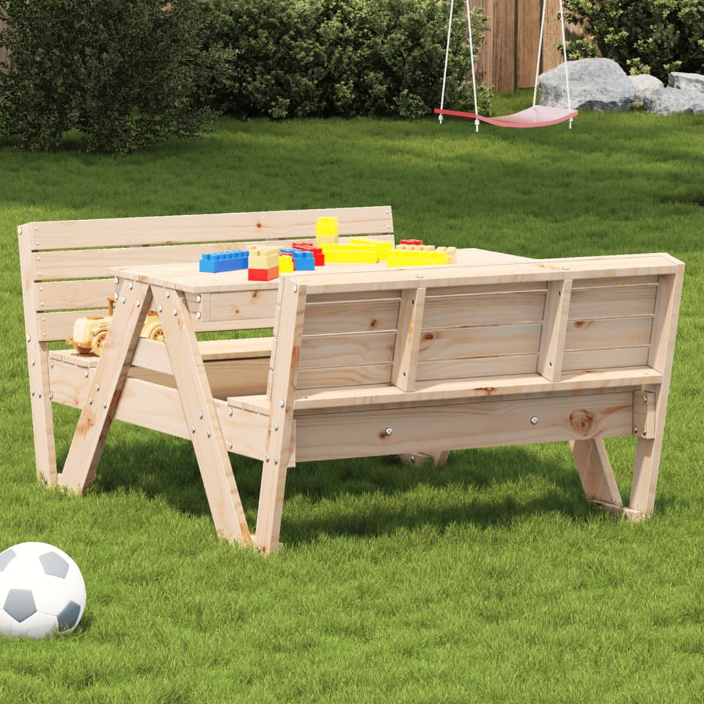 Piknikbord for barn 88x122x58 cm heltre furu