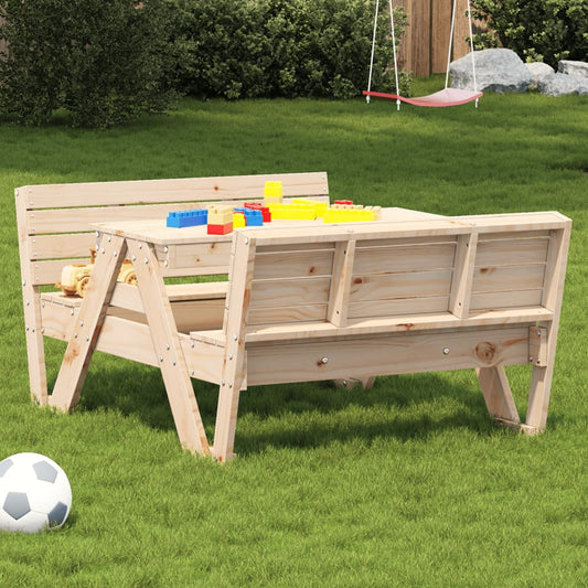 Piknikbord for barn 88x122x58 cm heltre furu
