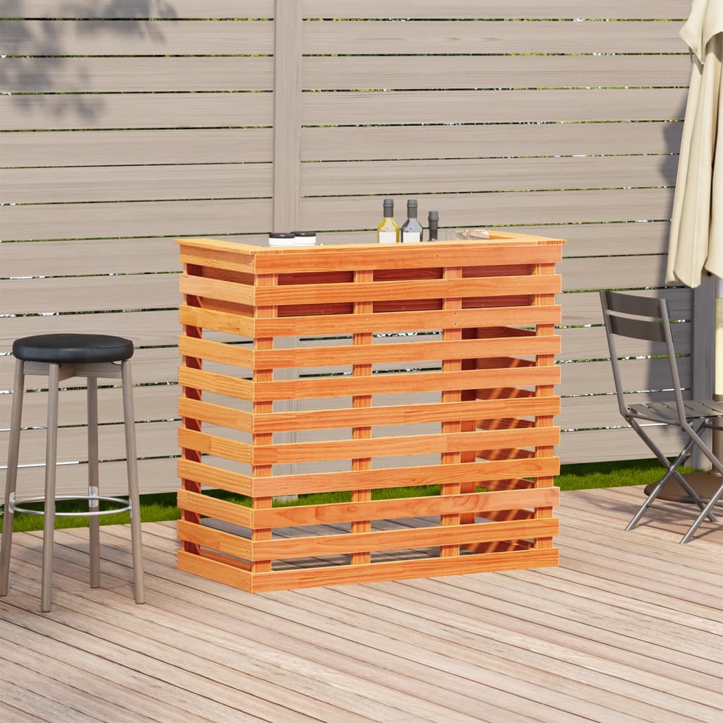Utendørs barbord voksbrun 113,5x50x103 cm heltre furu