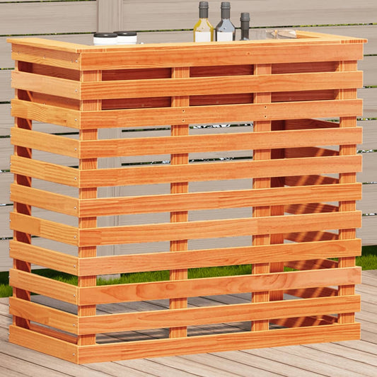 Utendørs barbord voksbrun 113,5x50x103 cm heltre furu