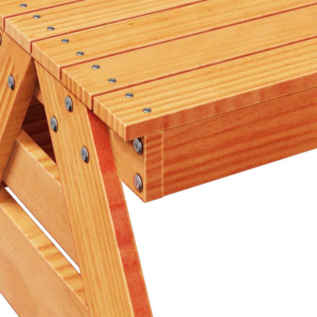 Piknikbord for barn voksbrun 88x122x58 cm heltre furu