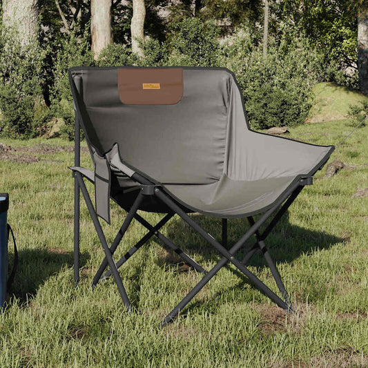 Campingstoler med lomme 2 stk sammenleggbar grå
