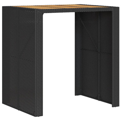 Barbord med topp i akasie svart 105x80x110 cm polyrotting