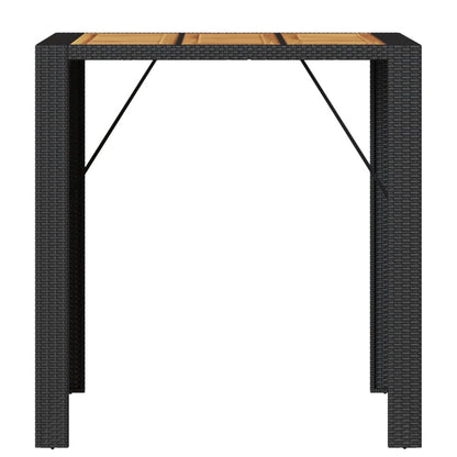 Barbord med topp i akasie svart 105x80x110 cm polyrotting