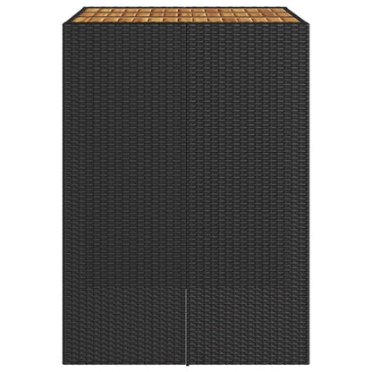 Barbord med topp i akasie svart 105x80x110 cm polyrotting