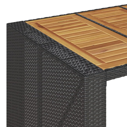Barbord med topp i akasie svart 105x80x110 cm polyrotting