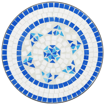Mosaikkbistrobord blå og hvit Ø50x70 cm keramikk