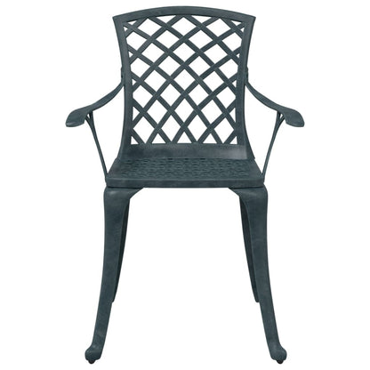 Hagestoler 2 stk grønn støpt aluminium