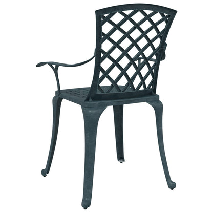 Hagestoler 2 stk grønn støpt aluminium