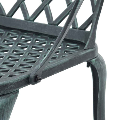 Hagestoler 2 stk grønn støpt aluminium