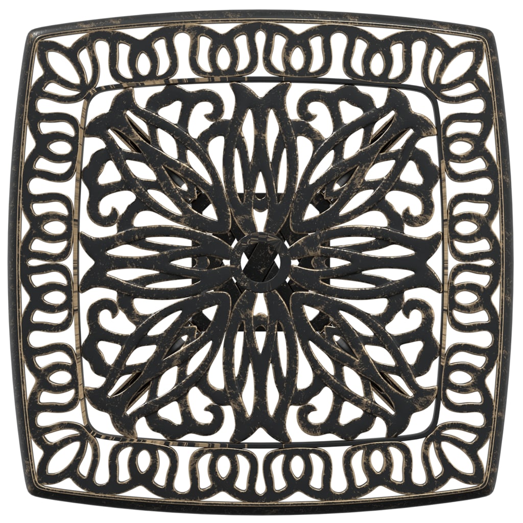 Hagebord bronse 53x53x53 cm støpt aluminium