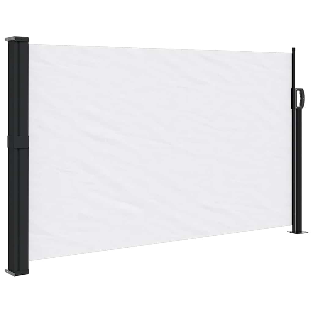 Uttrekkbar sidemarkise hvit 117x300 cm