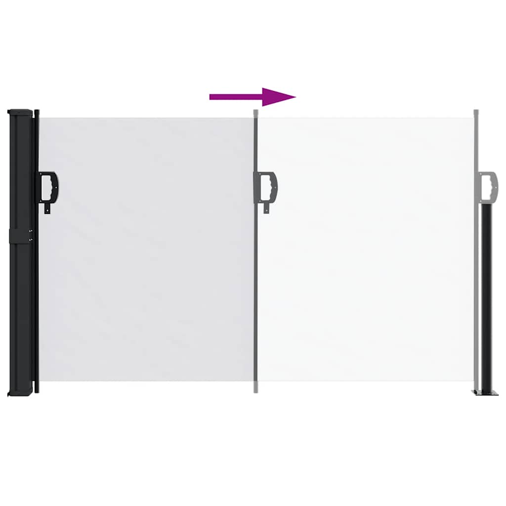 Uttrekkbar sidemarkise hvit 117x300 cm