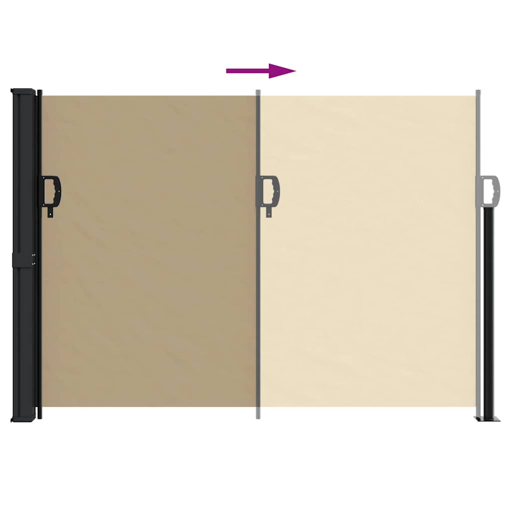 Uttrekkbar sidemarkise beige 140x300 cm
