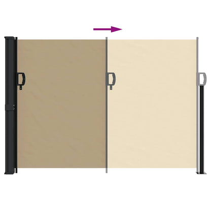 Uttrekkbar sidemarkise beige 140x300 cm