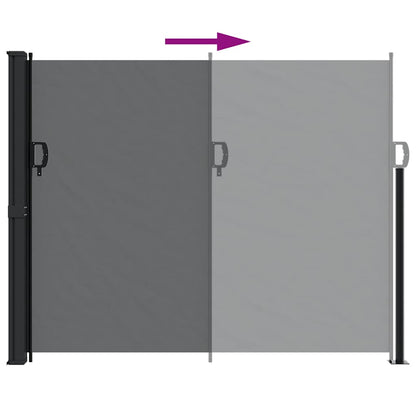 Uttrekkbar sidemarkise svart 160x300 cm